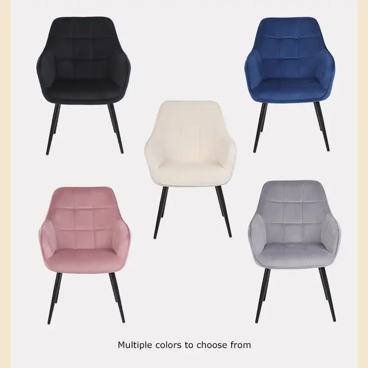 Pink dining chair with armrests