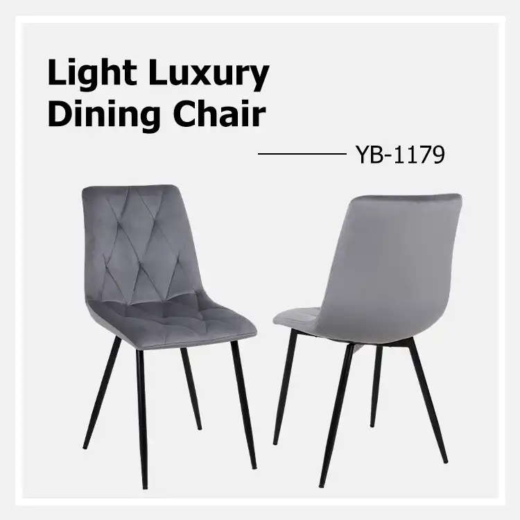 Grey diamond pattern back dining chair