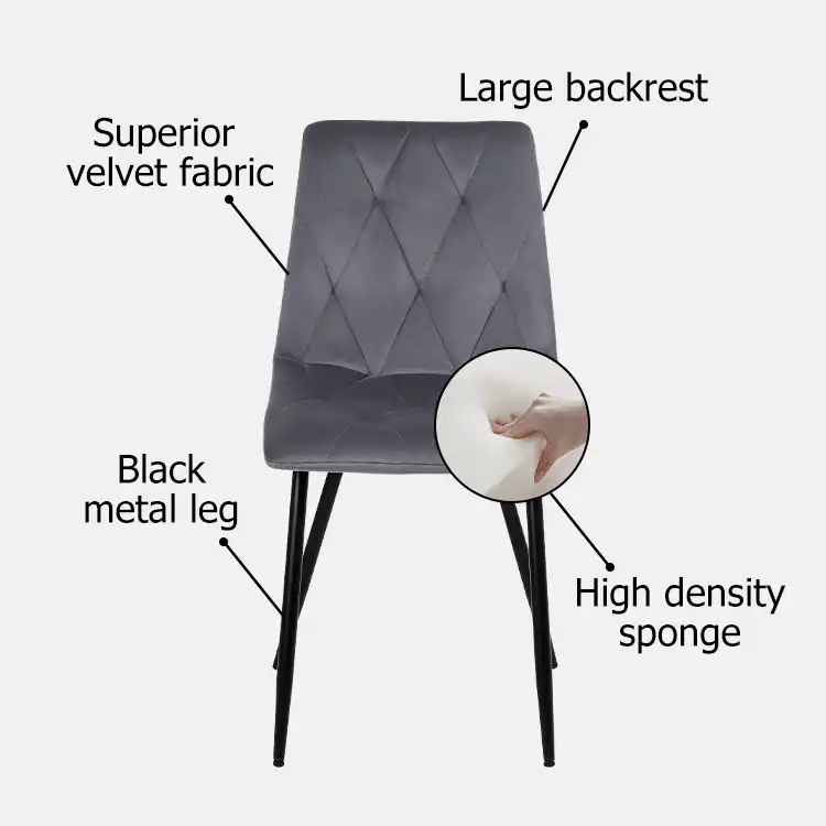 Grey diamond pattern back dining chair