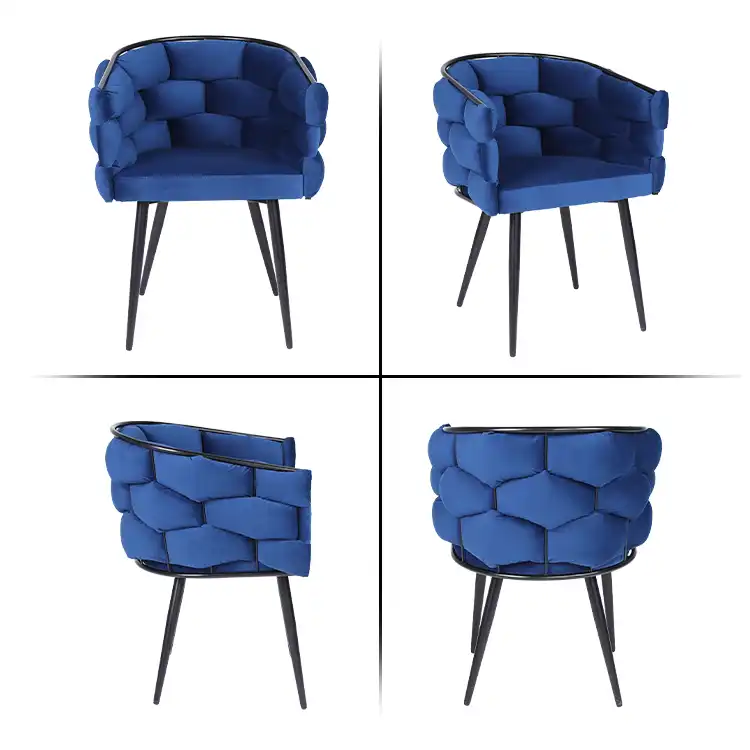 Knitted metal leg single sofa chair