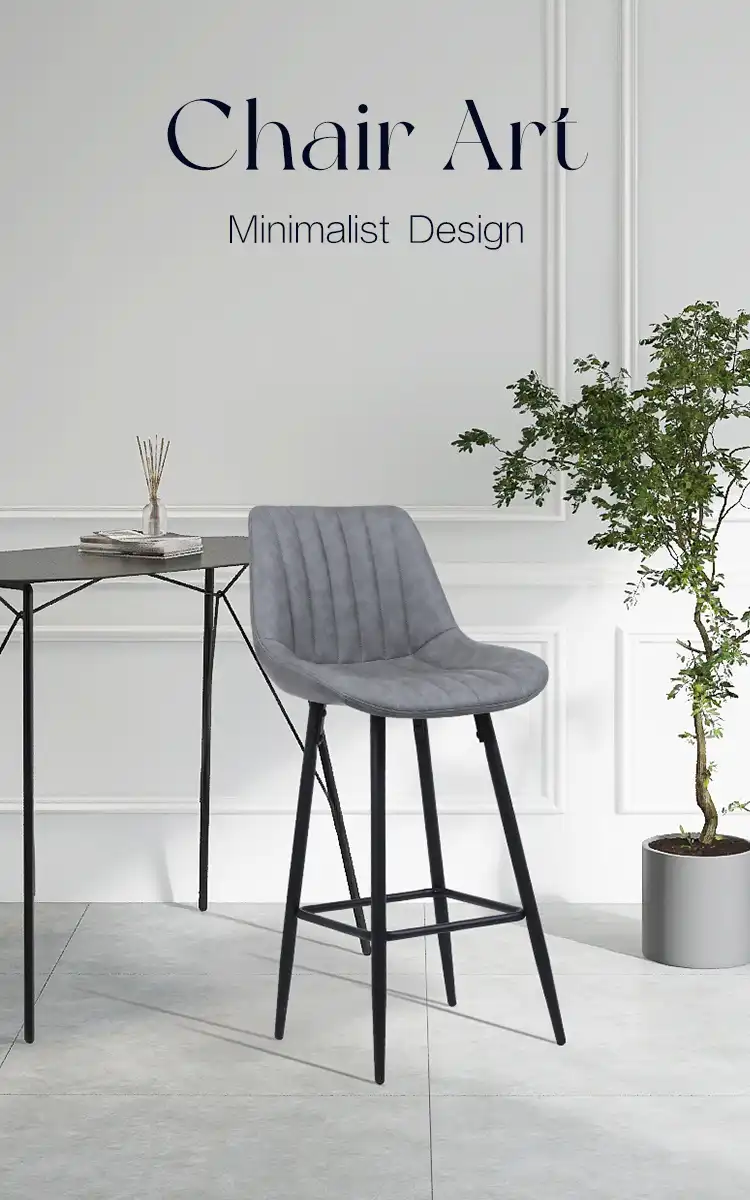 Grey Velvet Bar Chair