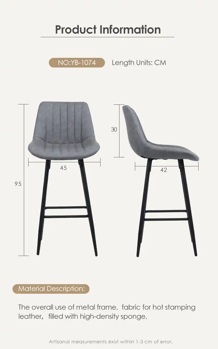 Grey Velvet Bar Chair