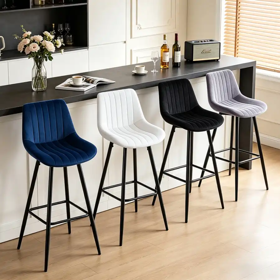 Grey Velvet Bar Chair Grey Velvet Bar Chair