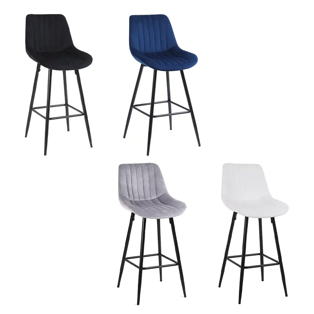 Grey Velvet Bar Chair Grey Velvet Bar Chair