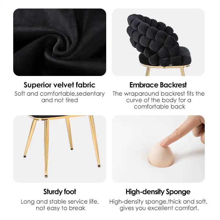 Modern design dining chair with fur ball back Modern design dining chair with fur ball back