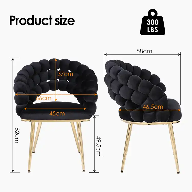 Modern design dining chair with fur ball back Modern design dining chair with fur ball back