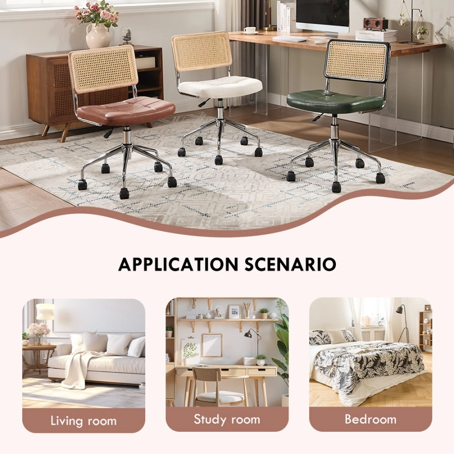 Rattan Back Upholstered Swivel Chair Rattan Back Upholstered Swivel Chair