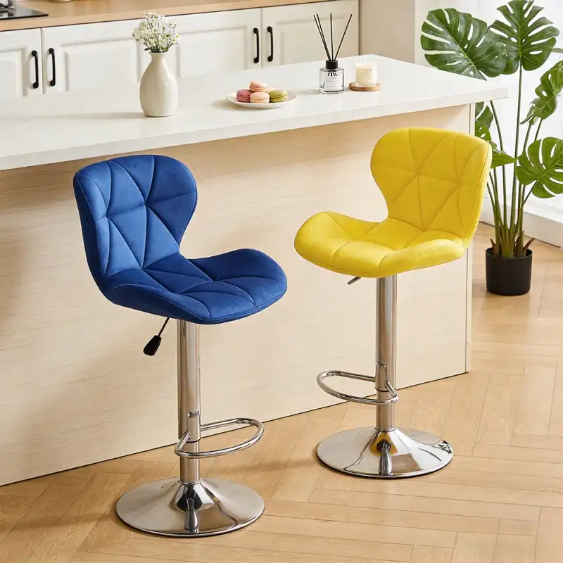 Yellow swivel counter stools