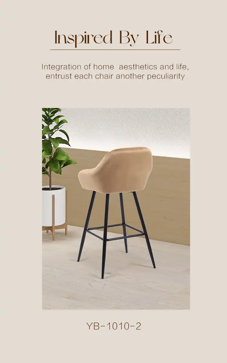 velvet mustard yellow counter stool
