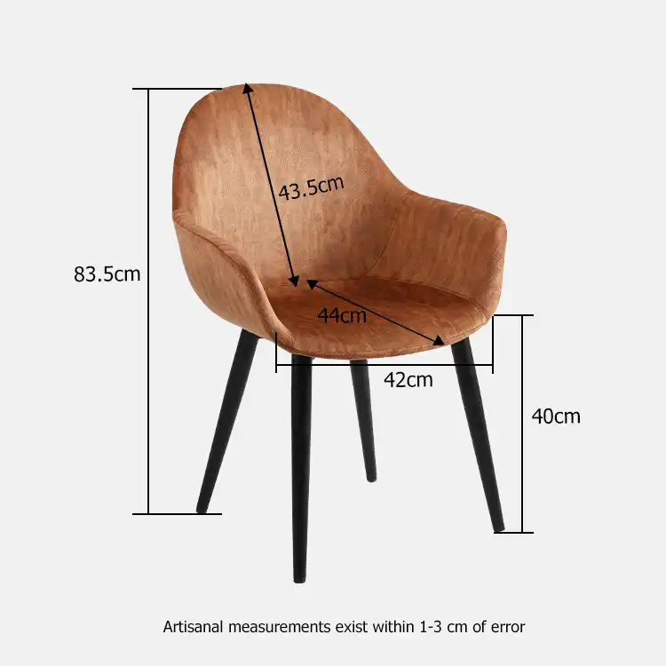 Dark brown dining chair with armrests