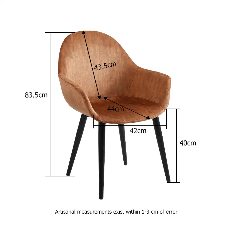 Dark brown dining chair with armrests