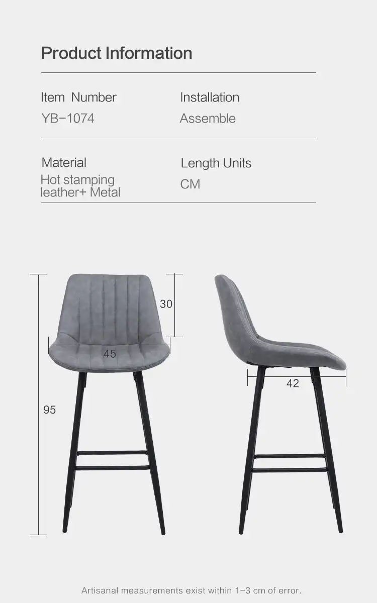 Grey Velvet Bar Chair