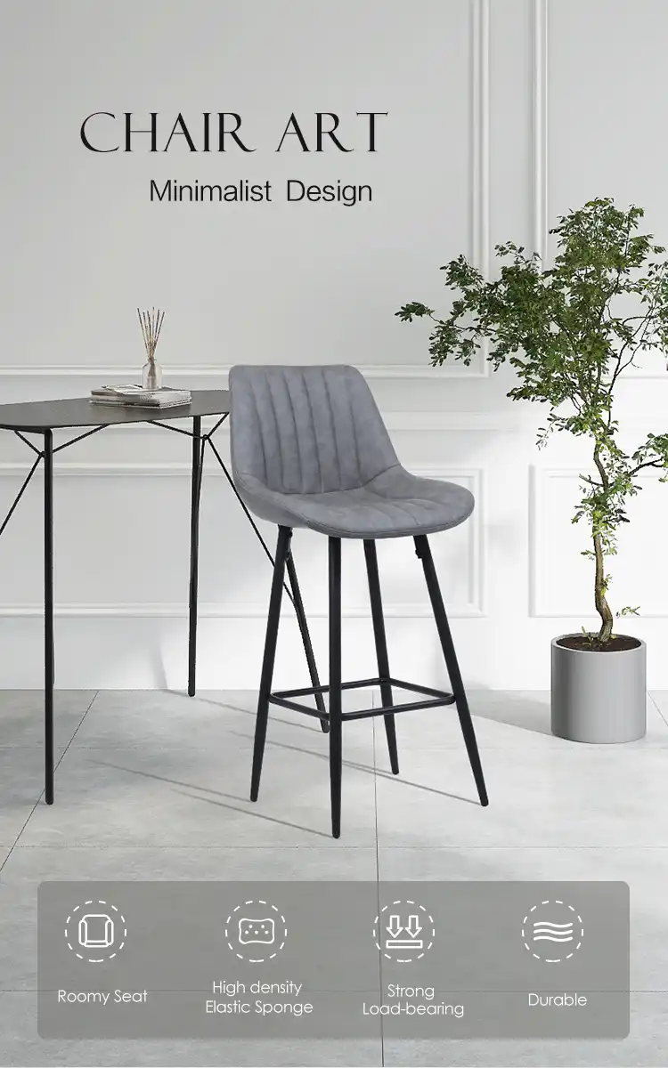 Grey Velvet Bar Chair