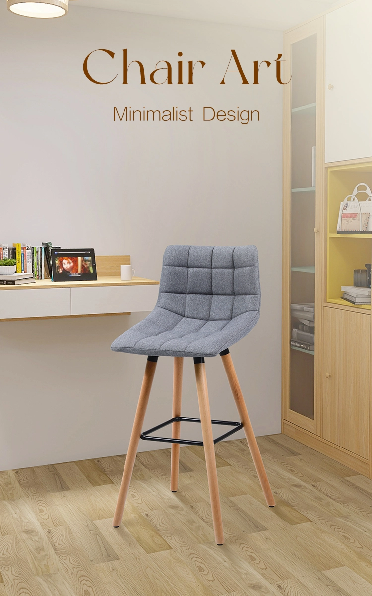 grey bar stools with wooden legs