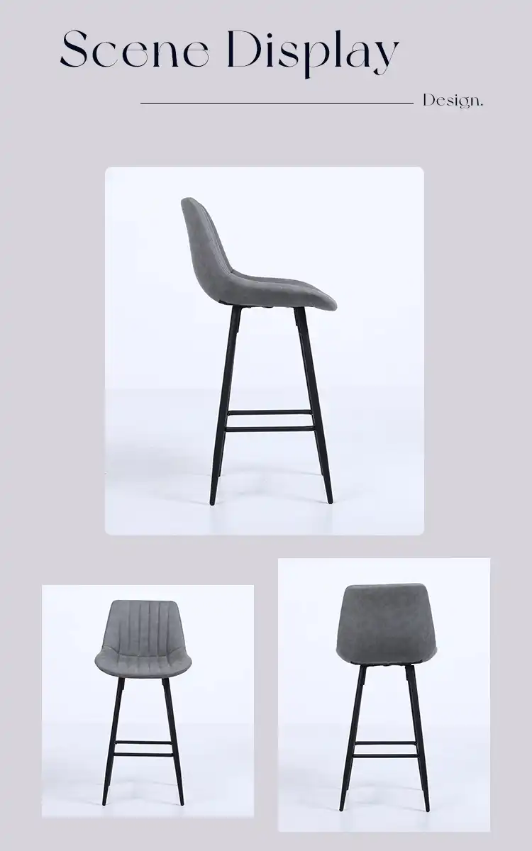 Grey Velvet Bar Chair