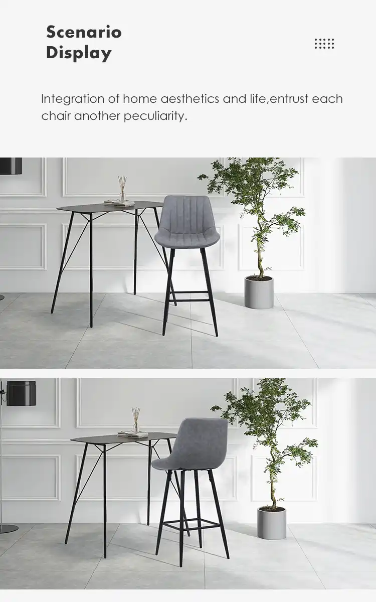 Grey Velvet Bar Chair