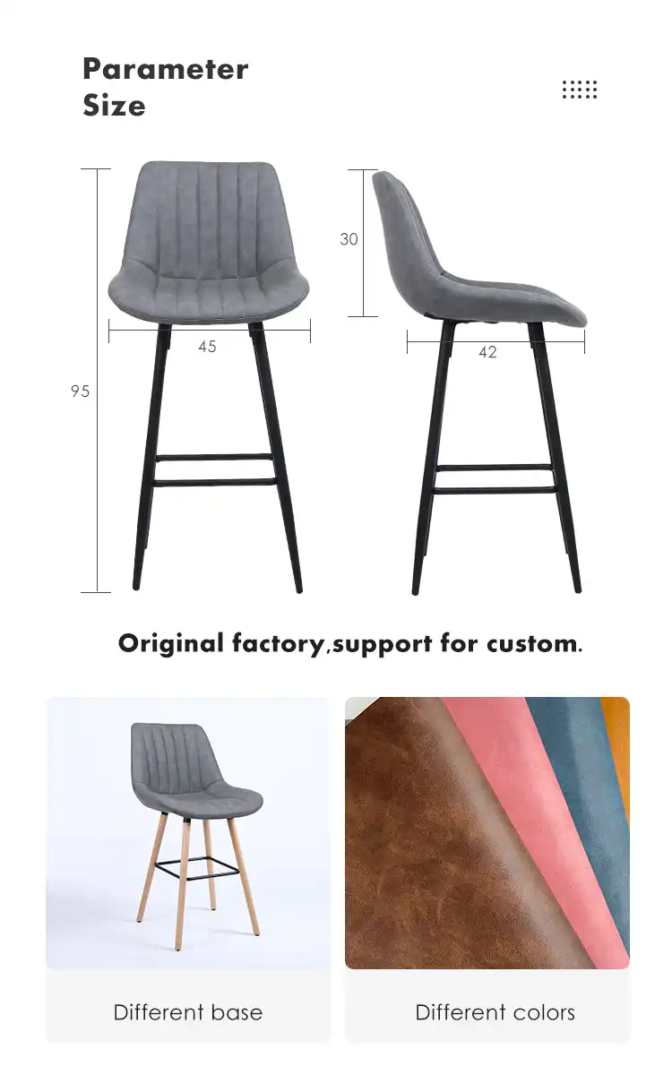 Grey Velvet Bar Chair