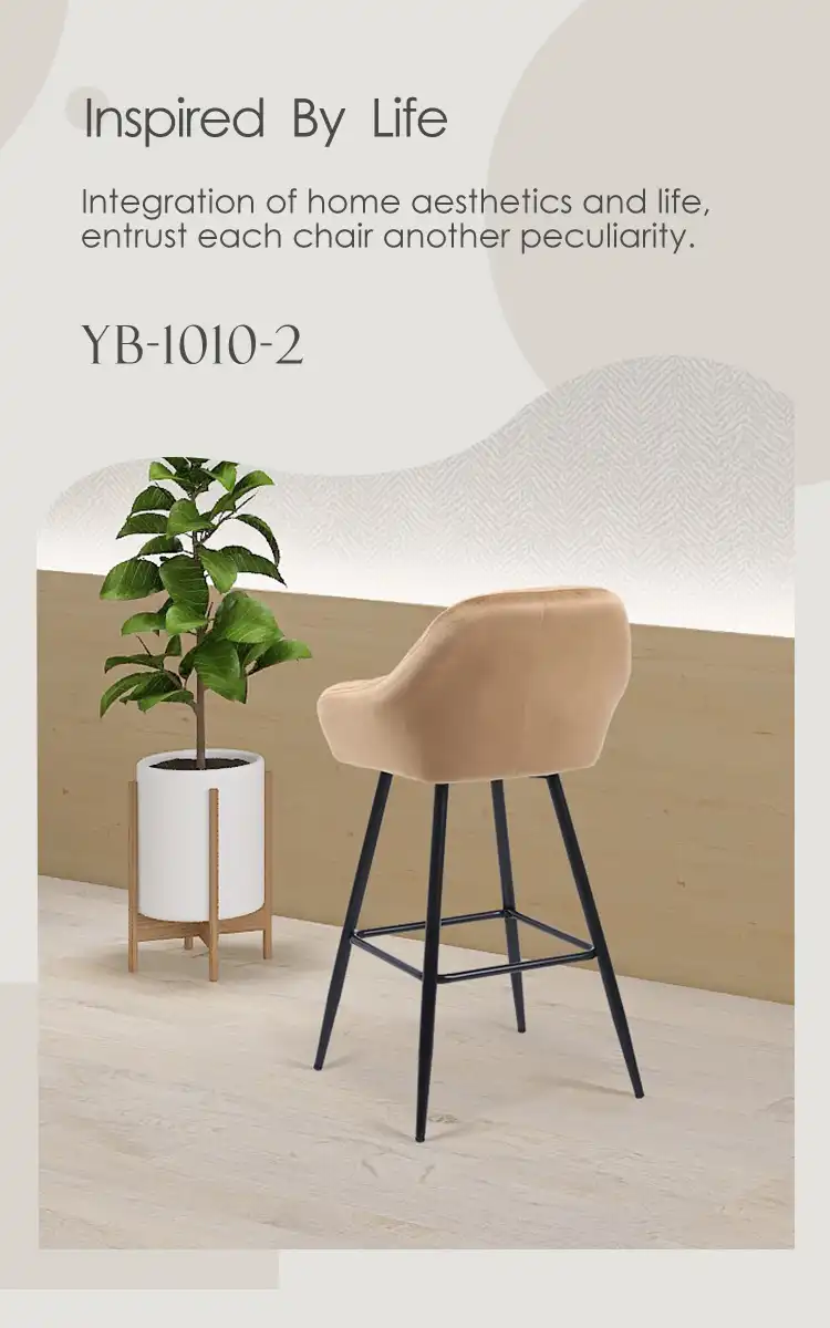 velvet mustard yellow counter stool