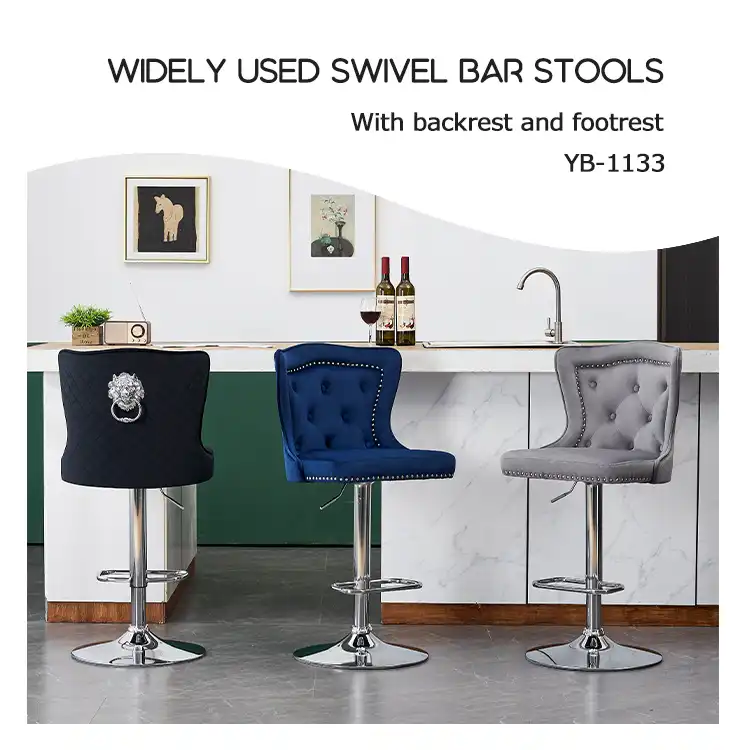 Kitchen swivel stool with diamond lion head