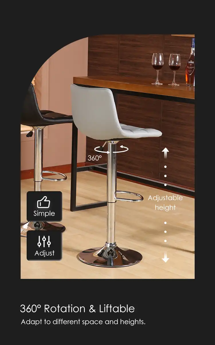 Black back vintage adjustable bar stool