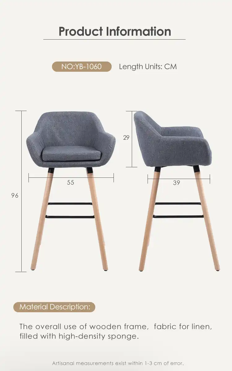 wooden leg bar chair