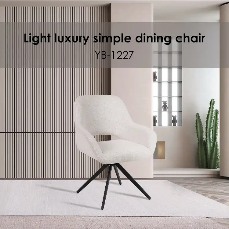 Metal leg Fleece fabric dining chair