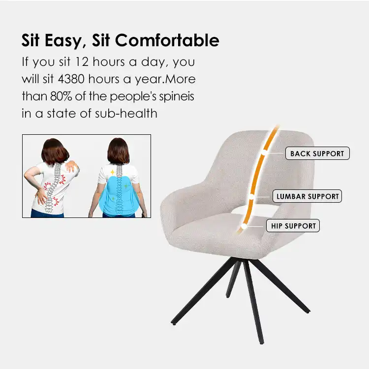 Metal leg Fleece fabric dining chair