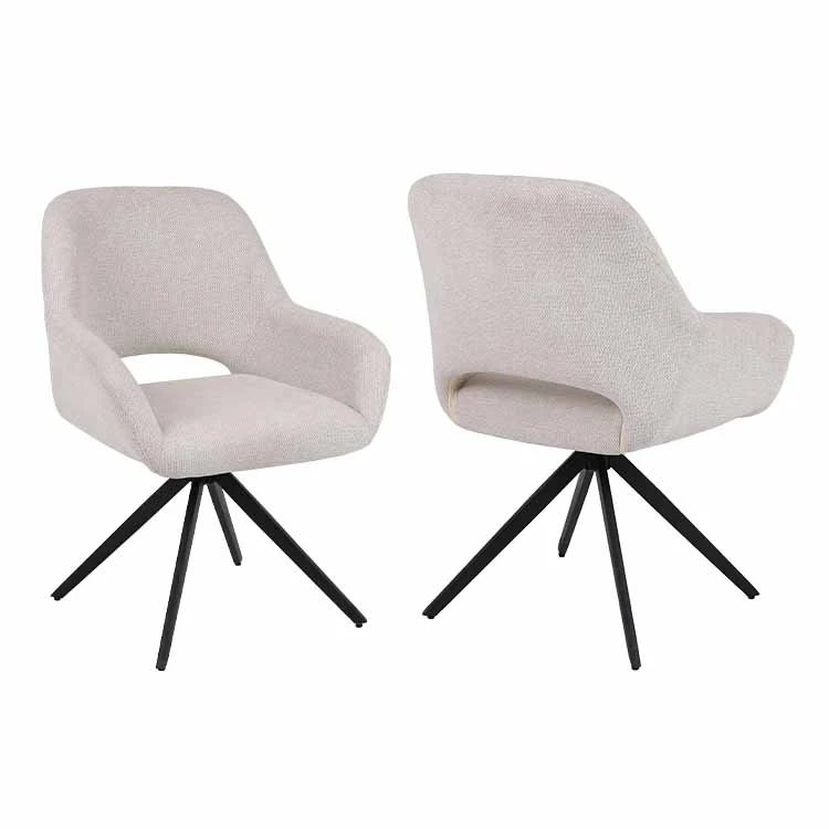 Metal leg Fleece fabric dining chair