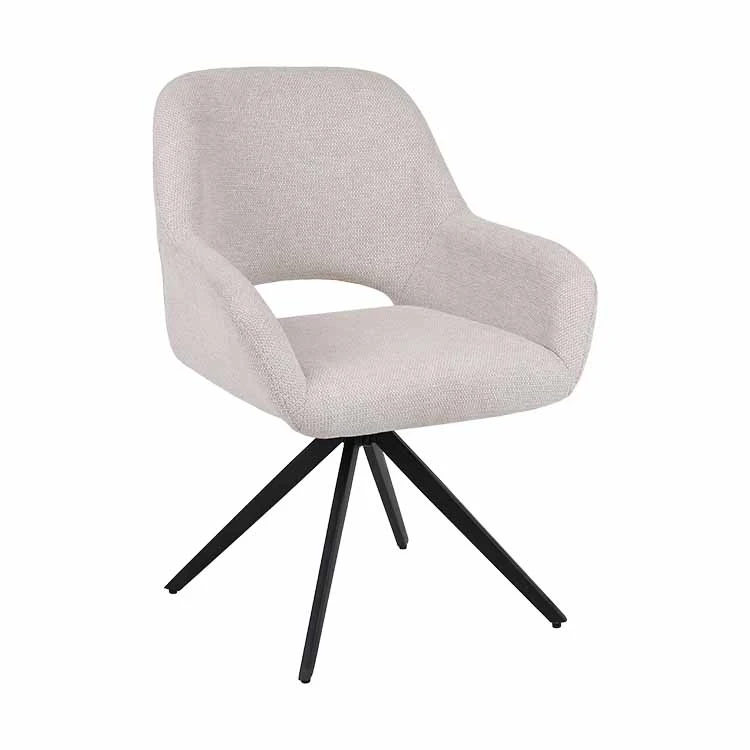 Metal leg Fleece fabric dining chair