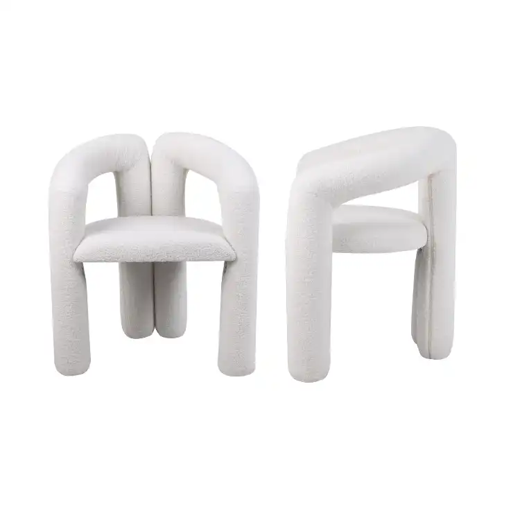 Modern design cream style curved chair