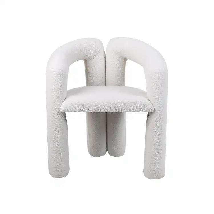 Modern design cream style curved chair