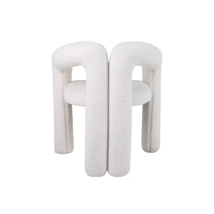 Modern design cream style curved chair