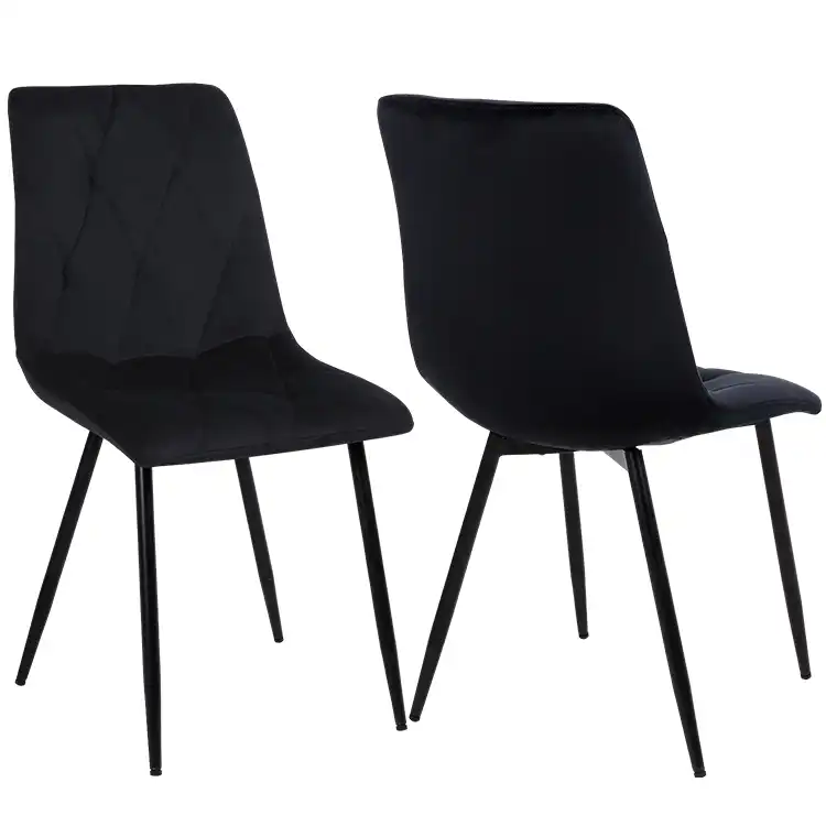 Grey diamond pattern back dining chair
