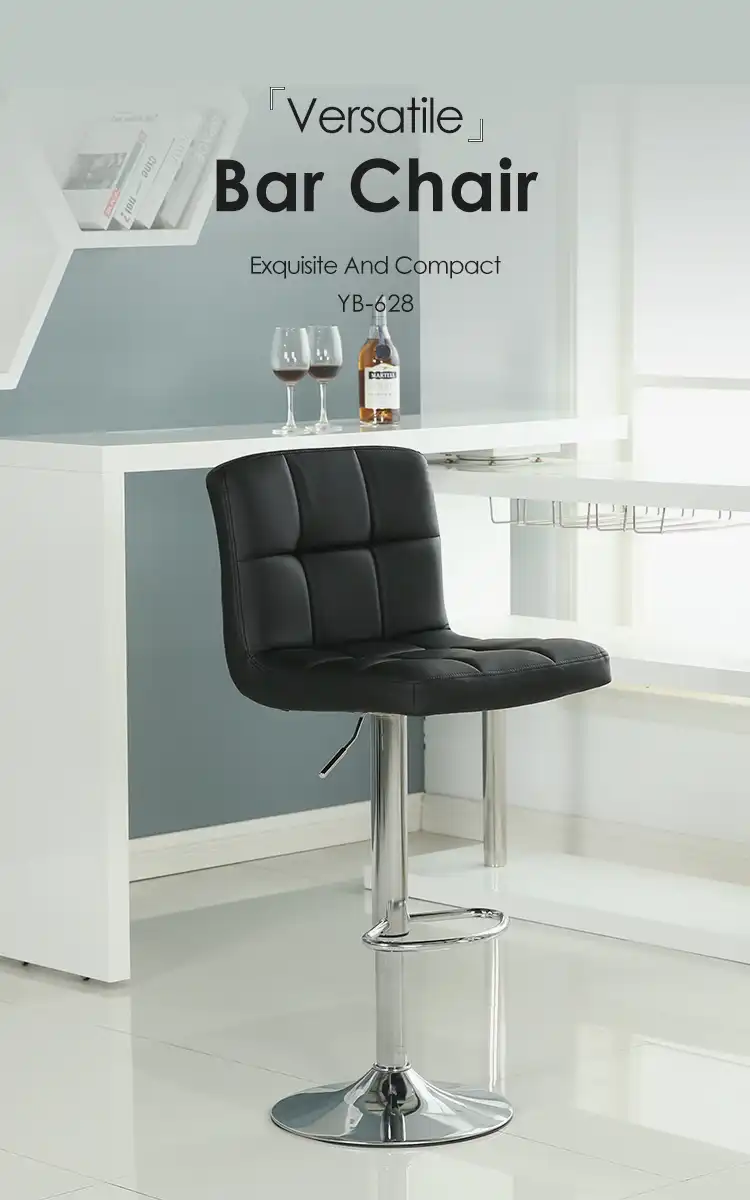 Square back adjustable swivel bar stool: Best height adjustment
