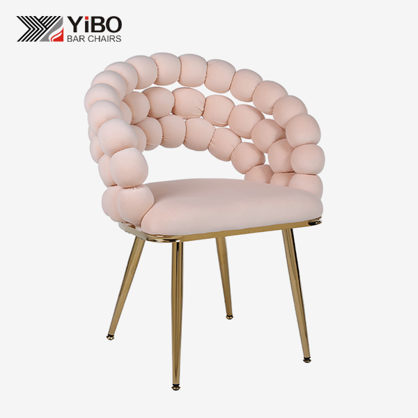 Moderne design eetkamerstoel met rugleuning van bont