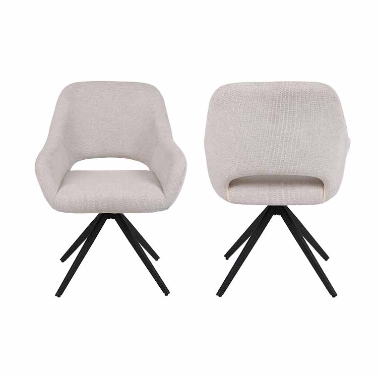 Metal leg Fleece fabric dining chair