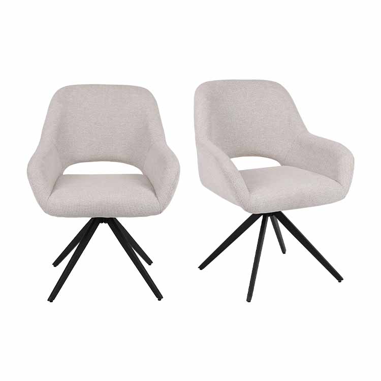 Metal leg Fleece fabric dining chair