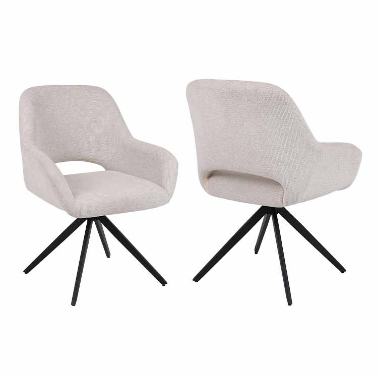 Metal leg Fleece fabric dining chair