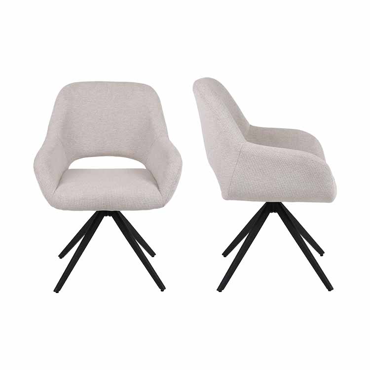 Metal leg Fleece fabric dining chair