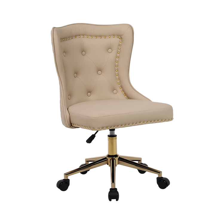 Armless leather lion head office chair