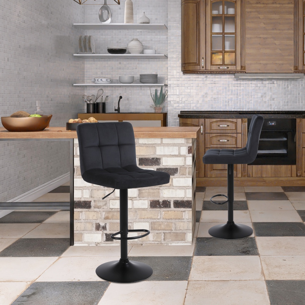 Kursi bar putar sandaran persegi yang dapat disesuaikan