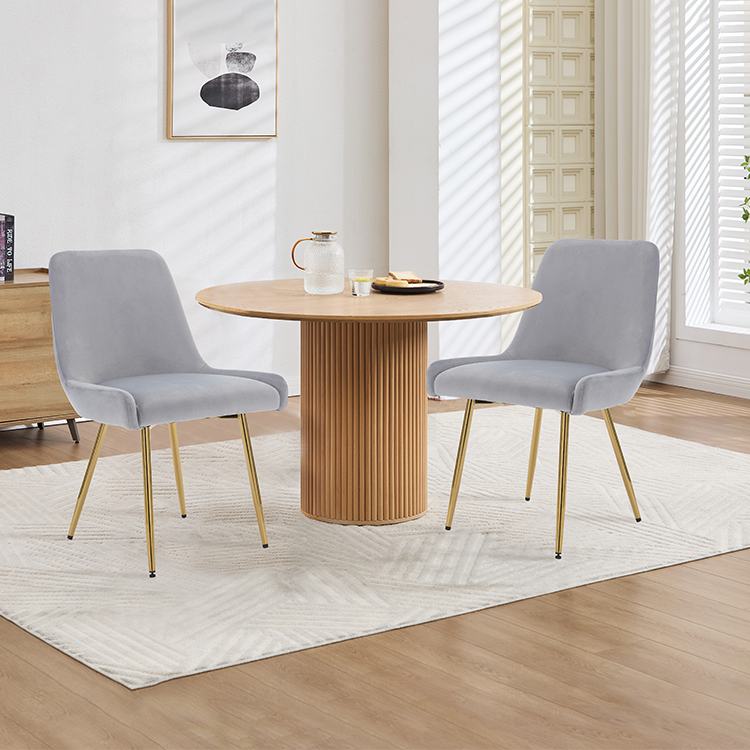 Armloze gestoffeerde eetkamerstoel